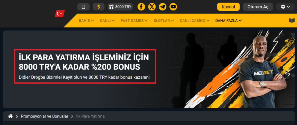 MelBet Kayıt Bonusu